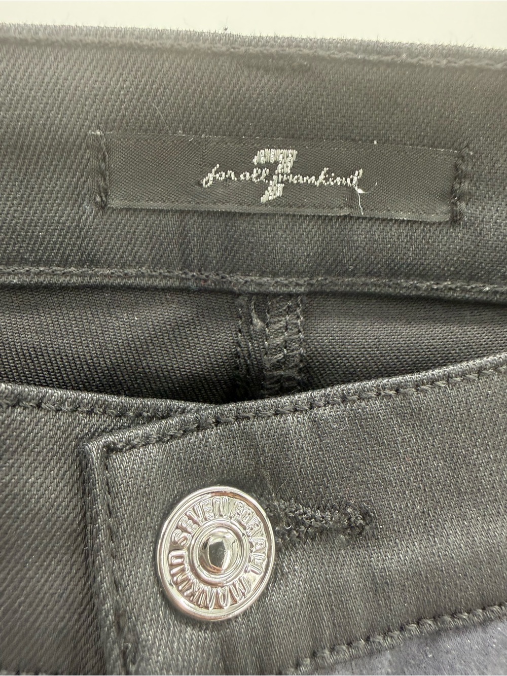 7 For All Mankind Gray/Black Jeggings Skinny Fit Zipper Detail Stretch Pants - Picture 10 of 13